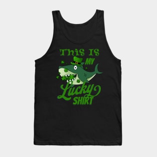 St Patrick's Day Shark Shamrock Lucky Shirt Tank Top